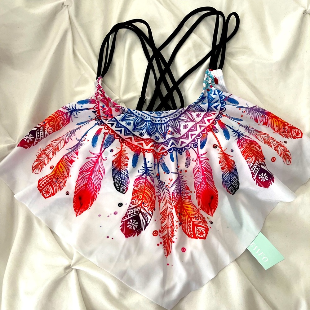 Racerback Bandeau Bikini top. NWT